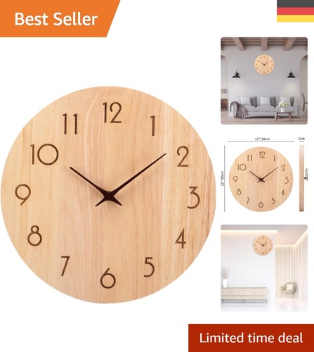 30cm eichen holz wanduhr - 30cm,