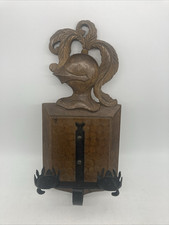 24159/ Ritter Wandleuchter Kerzenhalter Holz Metall HxB ca. 35,5 x 15,7 cm