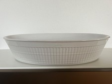 Auflaufform Keramik weiss oval