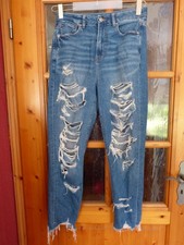 AMERICAN EAGLE "Curvy Mom Jean" Stretch Jeans, Distressed, Gr. 38