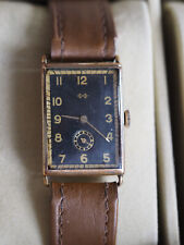 schöne Urofa/Glashütte Kal. 58 mit schwarzem Zifferblatt