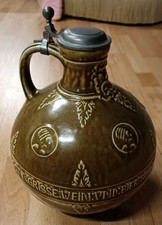 Original Gerz Bembel 2–3 L Westerwälder Steinzeug Apfelwein Krug Zinndeckel