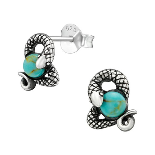 Ohrstecker schlange türkis - ohrstecker,