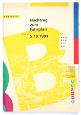 BVG/BVB/DR -Kursbuch-  Fahrplan Nachtrag Berlin 1991 - U-Bahn, Bus, Tram, Zug