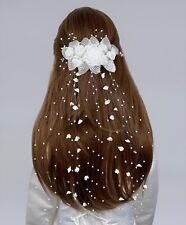 Kopfschmuck Haarschmuck Haargesteck zum Kommunionkleid weiß ivory beige *93