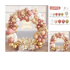 Rosa Gold Luftballon Girlande