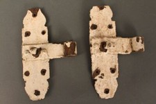 Scharnier Paar Türscharniere Beschläge Barock Eisen Antik Shabby Alt Massiv