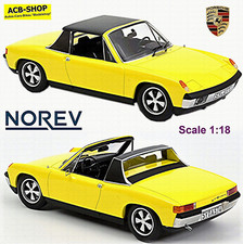 VW-Porsche 914-6 Targa open + closed 1973 gelb yellow 1:18 Norev