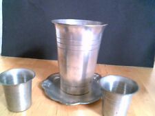 1 Zinnbecher Zinn 1 Untersetzer 2 Schnapsbecher 92% Zinn  !!!!!!!!!!!!!!!!!!!!!!