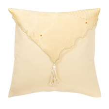 Kissenbezug dunkelgelb mit Franse 40 x 40 cm von Jürgen Schleiß