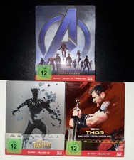Marvel Blu-ray 3D Steelbook Sammlung – Avengers Endgame, Black Panther & Thor 3