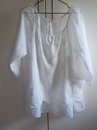 100 leinenbluse tunika weiß - leinenbluse,