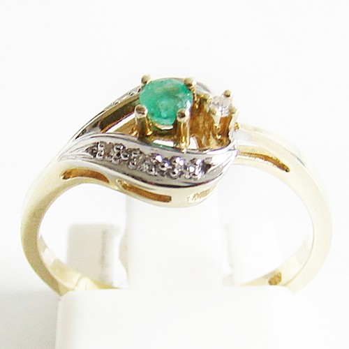 Ring gold 585er - ring, smaragd