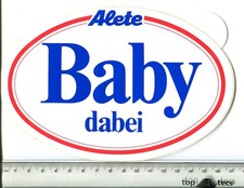 Aufkleber Sticker Alete 'Baby dabei' ca. 1990er
