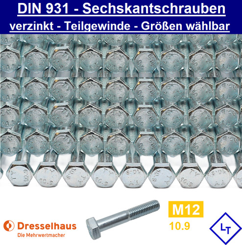 Din 931 m12 sechskant - din,