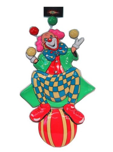 Wanddeko clown auf ball - wanddeko,