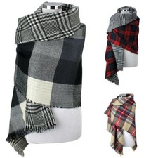 XXL WINTER KARO SCHAL DICK DECKENSCHAL KAROSCHAL STRICK SCHAL WINTERSCHAL 