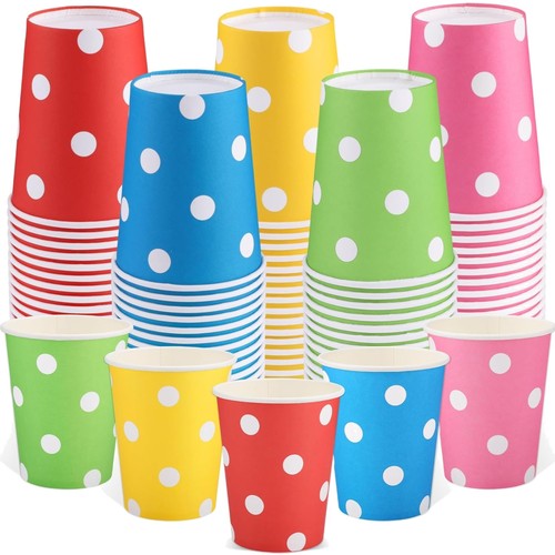 Bunte dot pappbecher 260ml 100 - bunte,