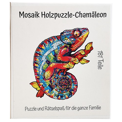 Mosaik holzpuzzle chamäleon - holzpuzzle,