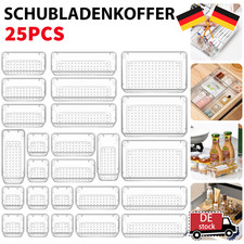 25-TEILIGER SCHUBLADEN ORGANIZER SCHREIBTISCH ORGANIZER TRANSPARENT IN 4 GRÖSSEN