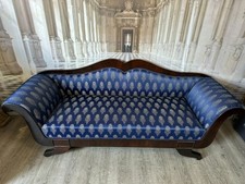 ANTIKES BIEDERMEIER SOFA 19 TES JHDT RESTAURIERT NEUER BEZUG KUNST SEIDE