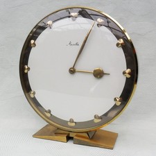 Design Tischuhr aus Messing und Glas von Mauthe wunderschöne zeitlose Optik