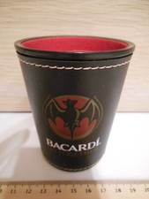 Würfelbecher Bacardi schwarz innen roter Samt Höhe 9 cm Ø 7,5 cm