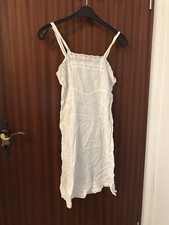 Baumwoll Kleid weiß Durchsicht Damen S M Stickerei Sommer Urlaub leicht frisch 