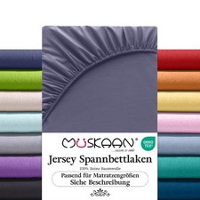 Spannbettlaken Jersey 100% Baumwolle – Spannbetttuch 8 Größen 32 Farben