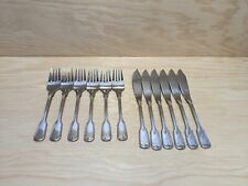 6 Personen WMF Cromargan Fischbesteck Augsburger Faden