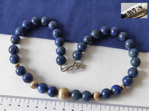 Lapislazuli kette collier - collier, 925