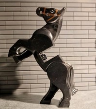 1x Lego Pferd schwarz beweglich mit Zaumzeug braun 79108 6037638 10352c01pb03