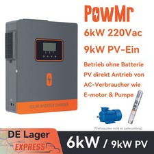 PowMr 6KW Solar Wechselrichter Off-Grid Photovoltaik Inverter Reine Sinuswelle