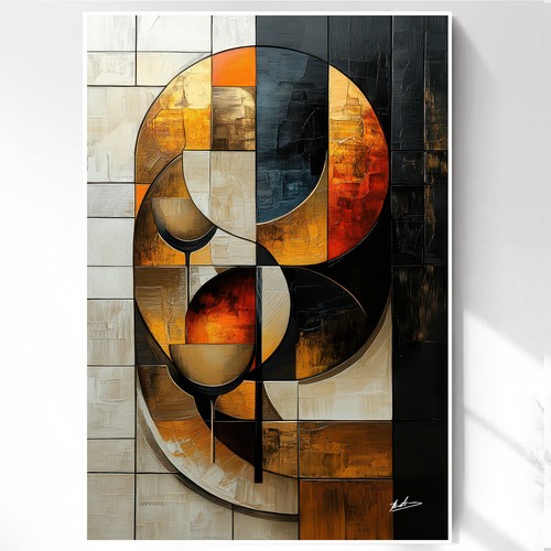 Abstrakte geometrie leinwand - abstrakte,