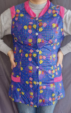 Nylon Dederon kittel schürze Vintage   Apron Gr.  40 -Original 70er Jahre-