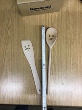 Kochlöffel Holzlöffel Pfannenwender aus Holz Lasermotiv Gesicht