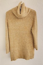 H&M Strickkleid Pulloverkleid Rollkragen Minikleid mit Mohair beige meliert XS S