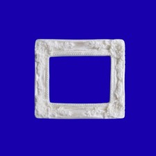 Puppenhaus Zubehör Miniatur Bilderrahmen rechteckig weiße perle