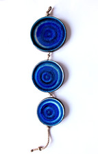 Azzurro Ceramano Wandschmuck Keramik 70er Jahre blaue Glasur Handarbeit