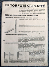Die Torfitekt Platte Eduard Dyckerhoff alter Prospekt Baustoffe