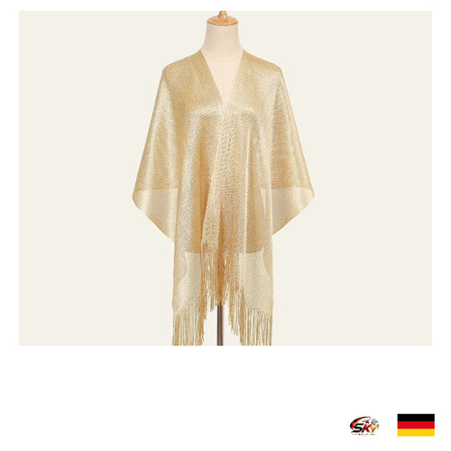 Gold silber schal damen party - gold,