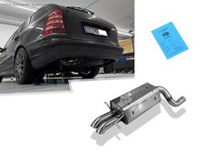  Sportauspuff auf 60mm Serie Mercedes C-Klasse W203 S203 2x63mm Dieseloptik