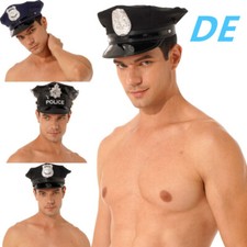DE Polizeimütze Polizei Hut Cop Cap Polizei Kappe Erwachsene Hut Karneval Kostüm