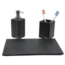 B-Ware Nicol 3tlg Set Bad Accessoires Seifenspender Zahnbürstenhalter Ablage Pet