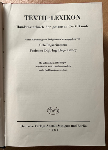 Hugo glafey textil lexikon - hugo, glafey: