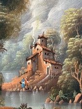 Vintage Oil Painting Castle