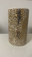 Mosaik Windlicht groß in Gold