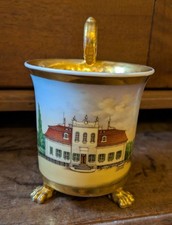 traumhafte Porzellan Vase Zepter KPM Berlin Sammlertasse Ansicht Biedermeier