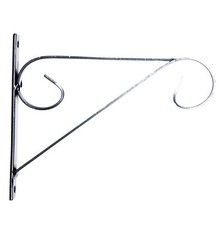 Haken Schnörkel Blumen Ampel 18,5cm Wand Halterung Deko Garten Laterne Eisen