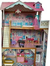 KidKraft Amelia Puppenhaus/Barbiehaus aus Holz, Möbel, Aufzug und Balkon, 121 cm